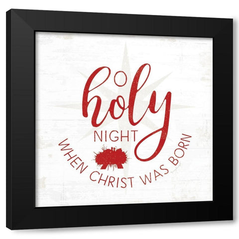 O Holy Night - Red Black Modern Wood Framed Art Print with Double Matting by Pugh, Jennifer