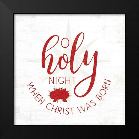 O Holy Night - Red Black Modern Wood Framed Art Print by Pugh, Jennifer