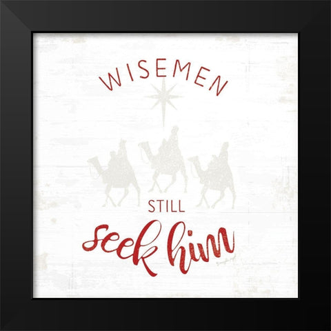 Wisemen Still Seek Him - Red Black Modern Wood Framed Art Print by Pugh, Jennifer