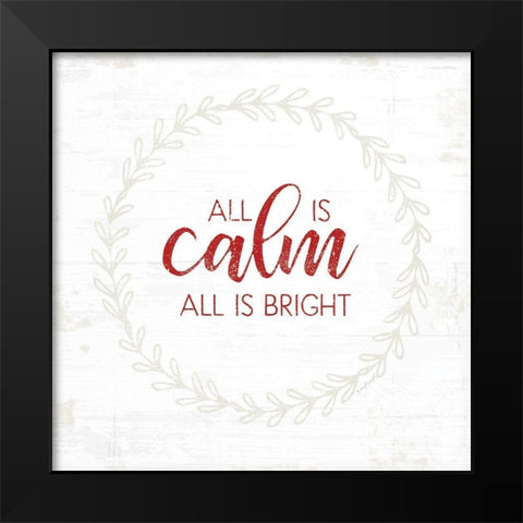 All is Calm - Red Black Modern Wood Framed Art Print by Pugh, Jennifer