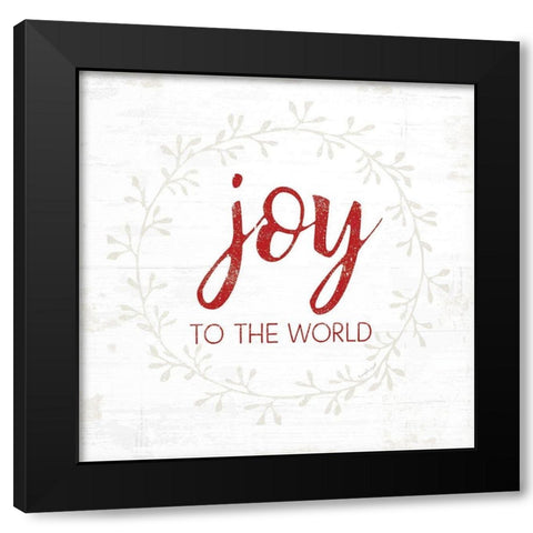 Joy to the World - Red Black Modern Wood Framed Art Print with Double Matting by Pugh, Jennifer