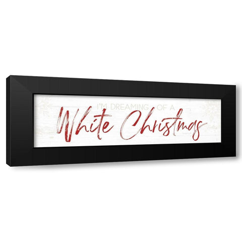 White Christmas - Red Black Modern Wood Framed Art Print with Double Matting by Pugh, Jennifer