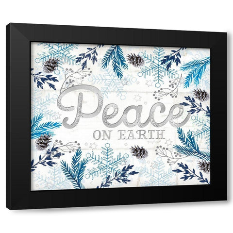 Peace Black Modern Wood Framed Art Print with Double Matting by Pugh, Jennifer