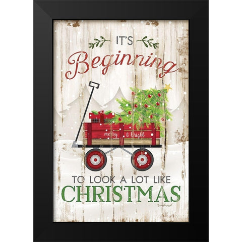 Its Beginning to Look A Lot Like Black Modern Wood Framed Art Print by Pugh, Jennifer