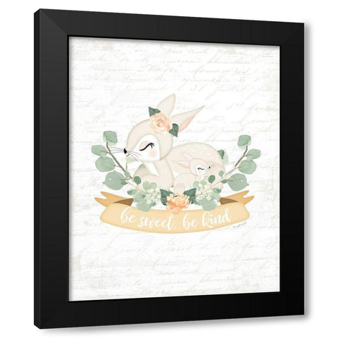 Sweet Little Bunny Black Modern Wood Framed Art Print with Double Matting by Pugh, Jennifer