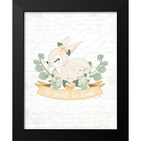 Sweet Little Bunny Black Modern Wood Framed Art Print by Pugh, Jennifer