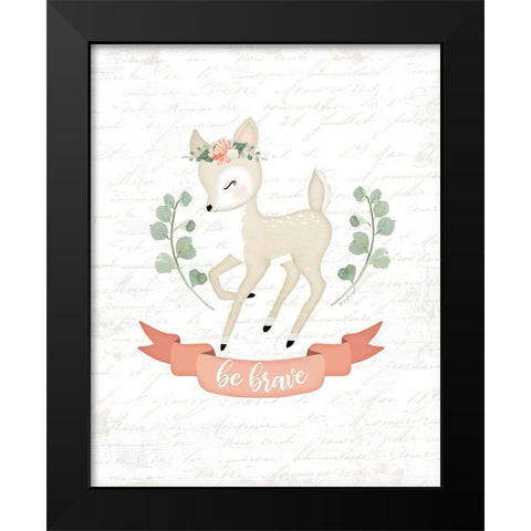 Sweet Little Deer Black Modern Wood Framed Art Print by Pugh, Jennifer