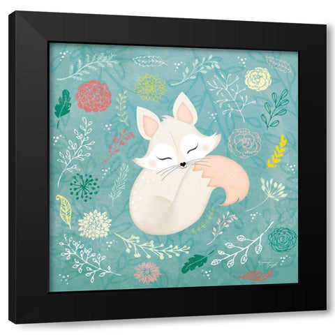 Woodland Fox Black Modern Wood Framed Art Print with Double Matting by Pugh, Jennifer