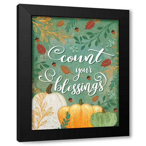 Count Your Blessings Black Modern Wood Framed Art Print with Double Matting by Pugh, Jennifer