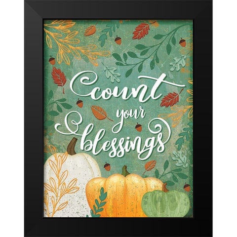 Count Your Blessings Black Modern Wood Framed Art Print by Pugh, Jennifer