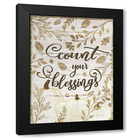 Count Your Blessings Black Modern Wood Framed Art Print with Double Matting by Pugh, Jennifer