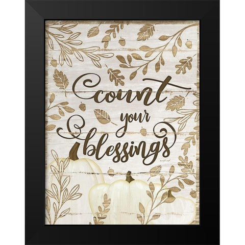 Count Your Blessings Black Modern Wood Framed Art Print by Pugh, Jennifer