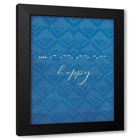 Happy Black Modern Wood Framed Art Print with Double Matting by Pugh, Jennifer