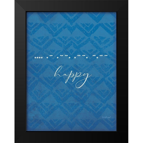 Happy Black Modern Wood Framed Art Print by Pugh, Jennifer