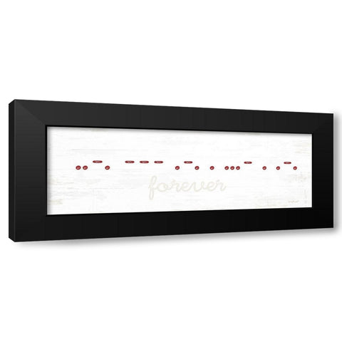 Forever Morse Code Black Modern Wood Framed Art Print with Double Matting by Pugh, Jennifer