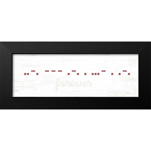 Forever Morse Code Black Modern Wood Framed Art Print by Pugh, Jennifer