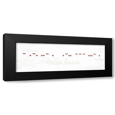 True Love Morse Code Black Modern Wood Framed Art Print with Double Matting by Pugh, Jennifer