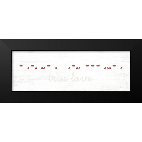 True Love Morse Code Black Modern Wood Framed Art Print by Pugh, Jennifer