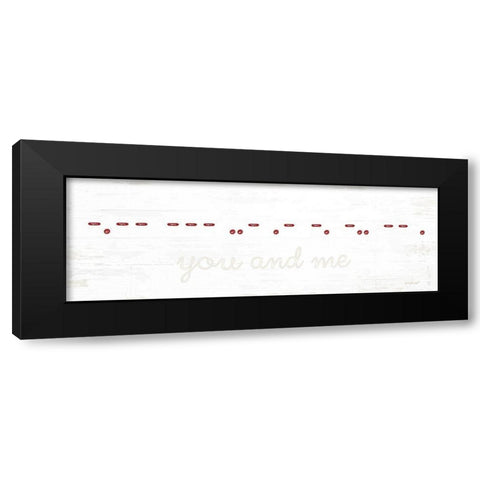 You and Me Morse Code Black Modern Wood Framed Art Print with Double Matting by Pugh, Jennifer