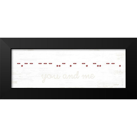 You and Me Morse Code Black Modern Wood Framed Art Print by Pugh, Jennifer