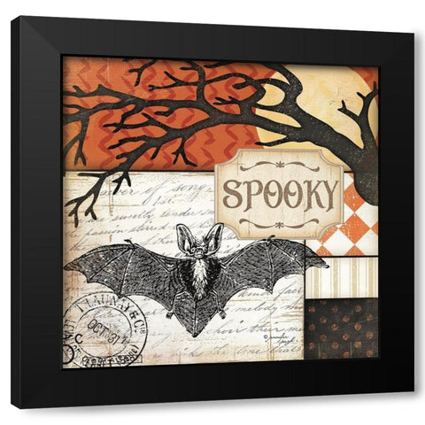 Spooky Black Modern Wood Framed Art Print by Pugh, Jennifer
