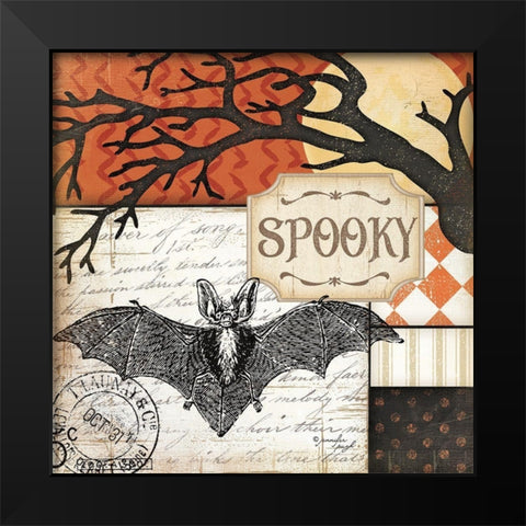 Spooky Black Modern Wood Framed Art Print by Pugh, Jennifer