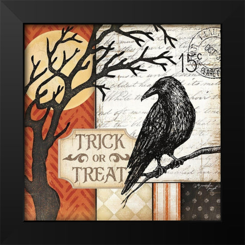 Trick or Treat Black Modern Wood Framed Art Print by Pugh, Jennifer