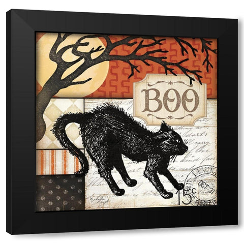 Boo Black Modern Wood Framed Art Print by Pugh, Jennifer