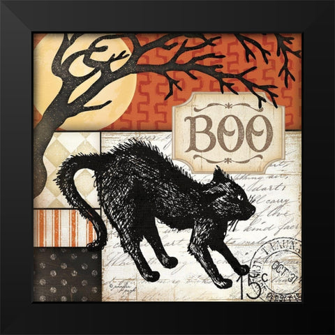 Boo Black Modern Wood Framed Art Print by Pugh, Jennifer