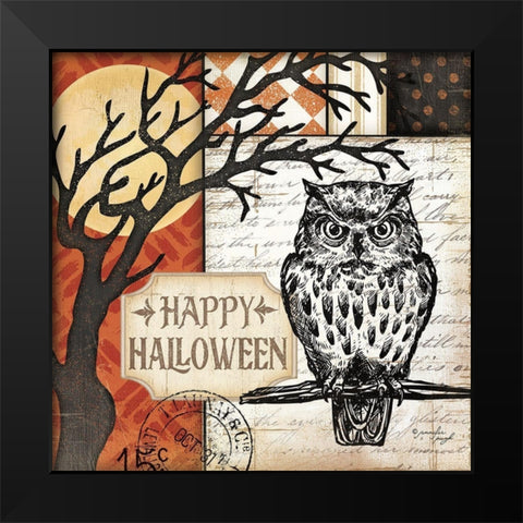 Happy Halloween Black Modern Wood Framed Art Print by Pugh, Jennifer