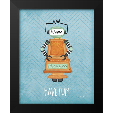 Fun Bot Black Modern Wood Framed Art Print by Pugh, Jennifer