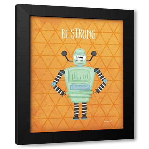 Strong Bot Black Modern Wood Framed Art Print with Double Matting by Pugh, Jennifer