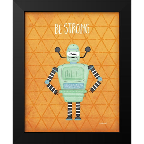 Strong Bot Black Modern Wood Framed Art Print by Pugh, Jennifer