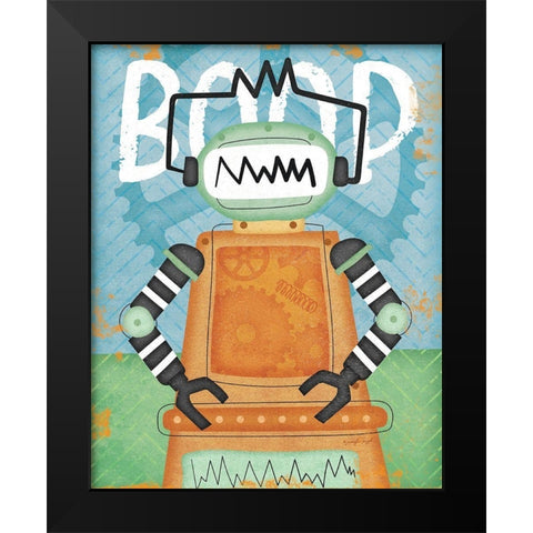 Boop Bot Black Modern Wood Framed Art Print by Pugh, Jennifer