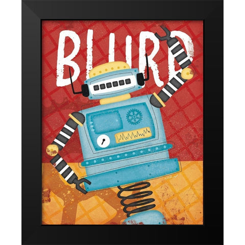 Blurp Bot Black Modern Wood Framed Art Print by Pugh, Jennifer