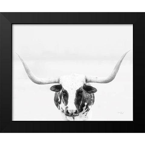 Longhorn Black Modern Wood Framed Art Print by Pugh, Jennifer