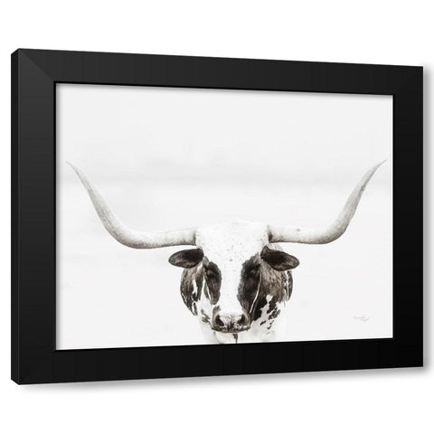 Longhorn Black Modern Wood Framed Art Print with Double Matting by Pugh, Jennifer