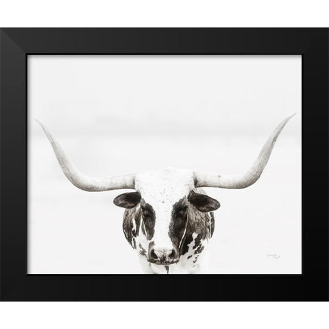Longhorn Black Modern Wood Framed Art Print by Pugh, Jennifer