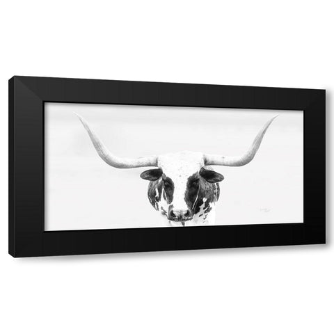 Longhorn Black Modern Wood Framed Art Print with Double Matting by Pugh, Jennifer