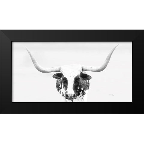 Longhorn Black Modern Wood Framed Art Print by Pugh, Jennifer