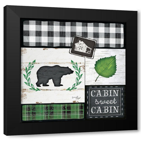 Cabin Sweet Cabin Black Modern Wood Framed Art Print with Double Matting by Pugh, Jennifer