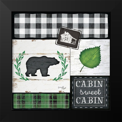 Cabin Sweet Cabin Black Modern Wood Framed Art Print by Pugh, Jennifer