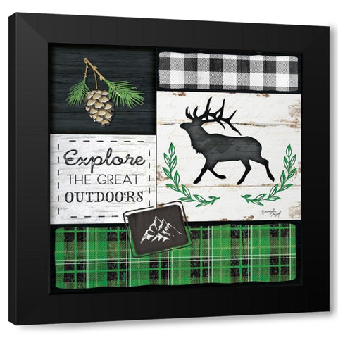 Explore the Great Outdoors Black Modern Wood Framed Art Print with Double Matting by Pugh, Jennifer