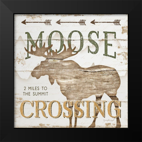 Moose Crossing Black Modern Wood Framed Art Print by Pugh, Jennifer