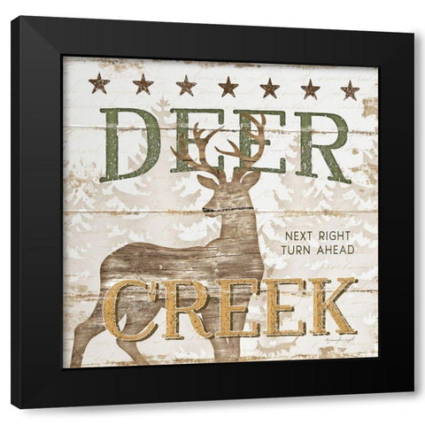 Deer Creek Black Modern Wood Framed Art Print by Pugh, Jennifer