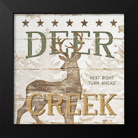 Deer Creek Black Modern Wood Framed Art Print by Pugh, Jennifer