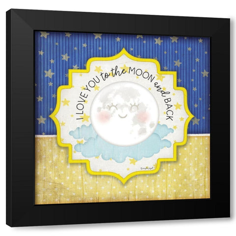 I Love You to the Moon Black Modern Wood Framed Art Print by Pugh, Jennifer