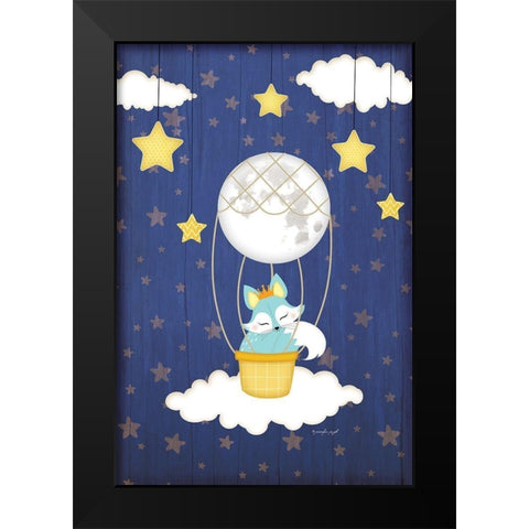 I Love You to the Moon Black Modern Wood Framed Art Print by Pugh, Jennifer