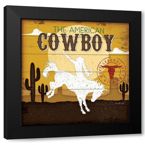 The American Cowboy Black Modern Wood Framed Art Print with Double Matting by Pugh, Jennifer