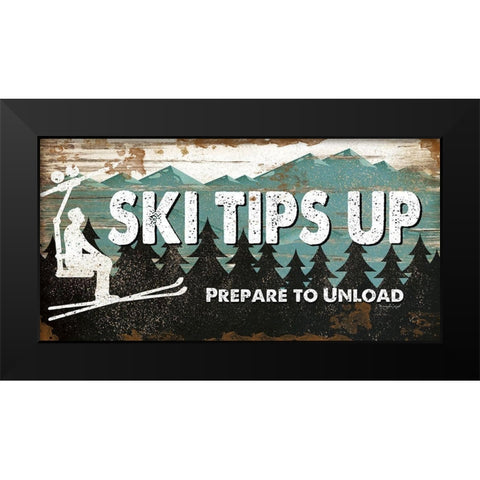 Ski Tips Up Black Modern Wood Framed Art Print by Pugh, Jennifer